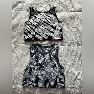 Tie Die Ribbed Crop tops
